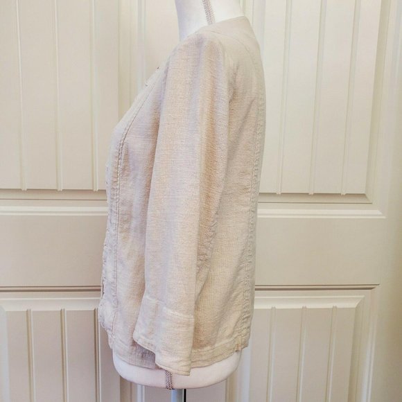 Coldwater Creek Womens Jacket Cropped Beige Size 8 - Picture 2 of 8